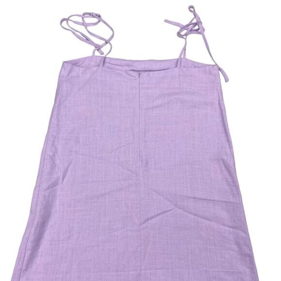 NWT SHOWPO Say It Ain't So Dress Sz 4 Lilac Linen Look - Picture 6 of 6